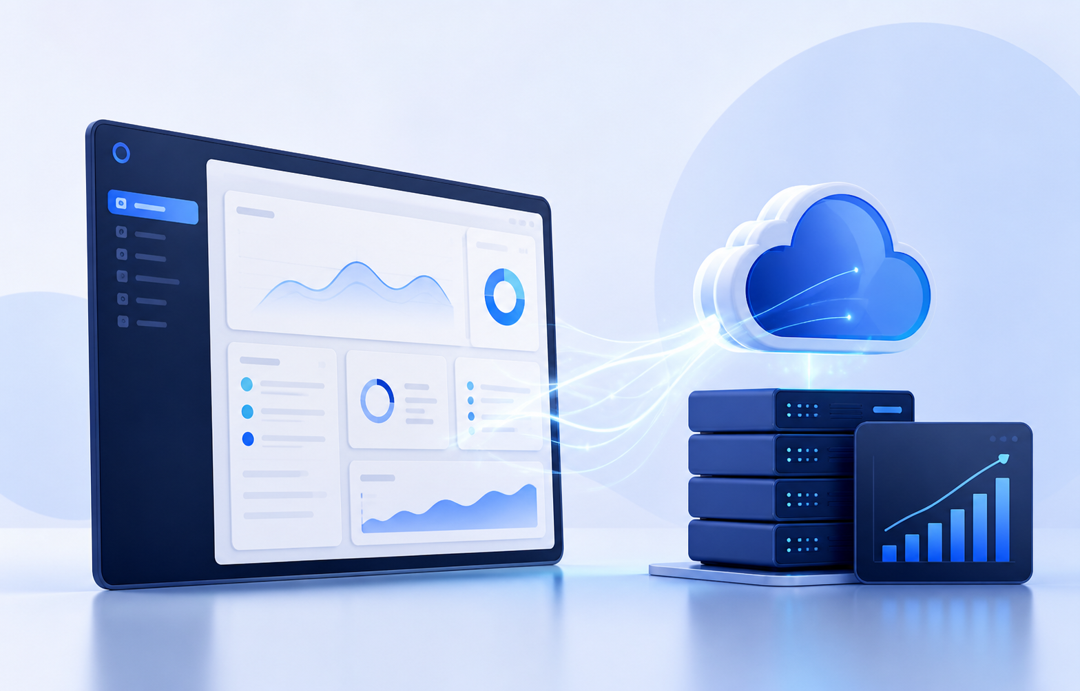 Interface technique représentant la migration et l'optimisation d'un site web