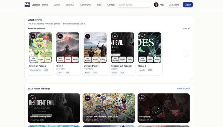 LaCritic : pourquoi j’ai voulu créer un site inspiré d’OpenCritic