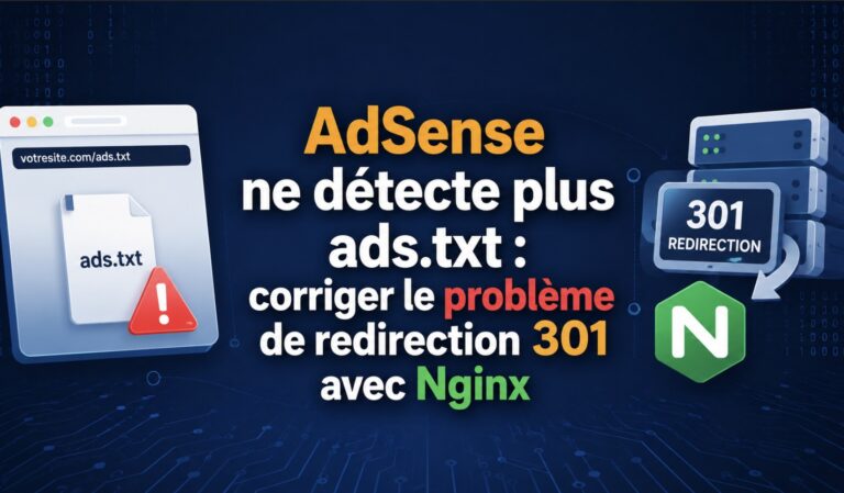 AdSense ne détecte plus ads.txt : corriger le problème de redirection 301 avec Nginx